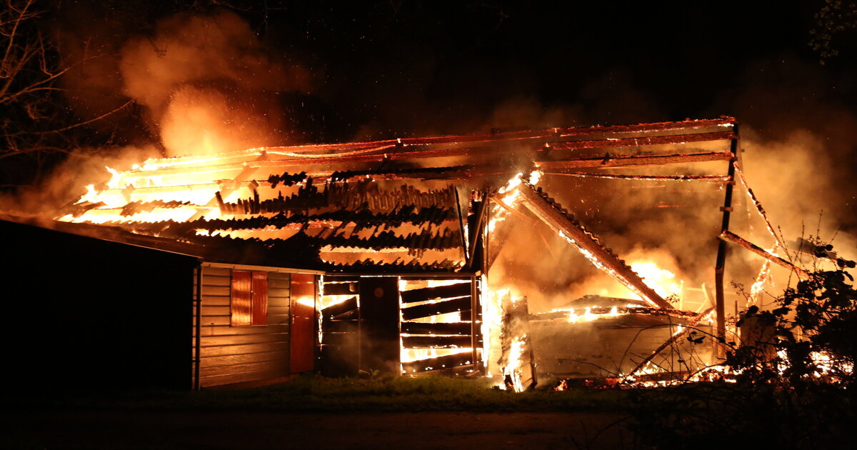Grote brand aan Hoflaan in Oostvoorne